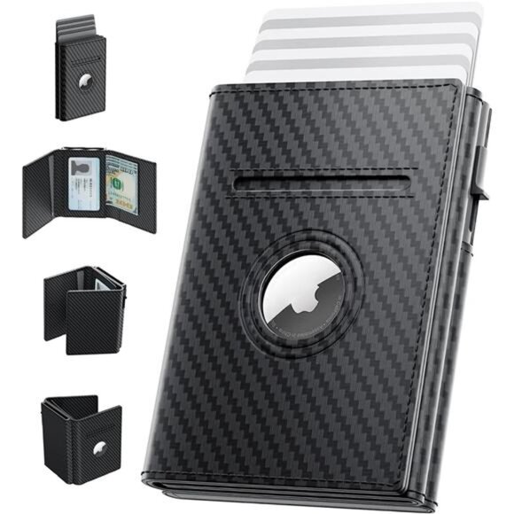 Airtag Wallet for Men, Smart Air Tag Wallet with Holder, Mens Trifold Wallet